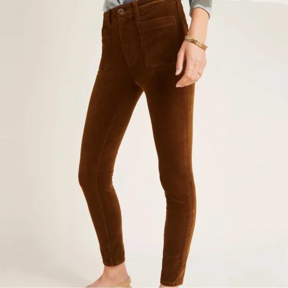 Pilcro and the Letterpress Anthropologie HighRise Corduroy Skinny Pants 28 Camel